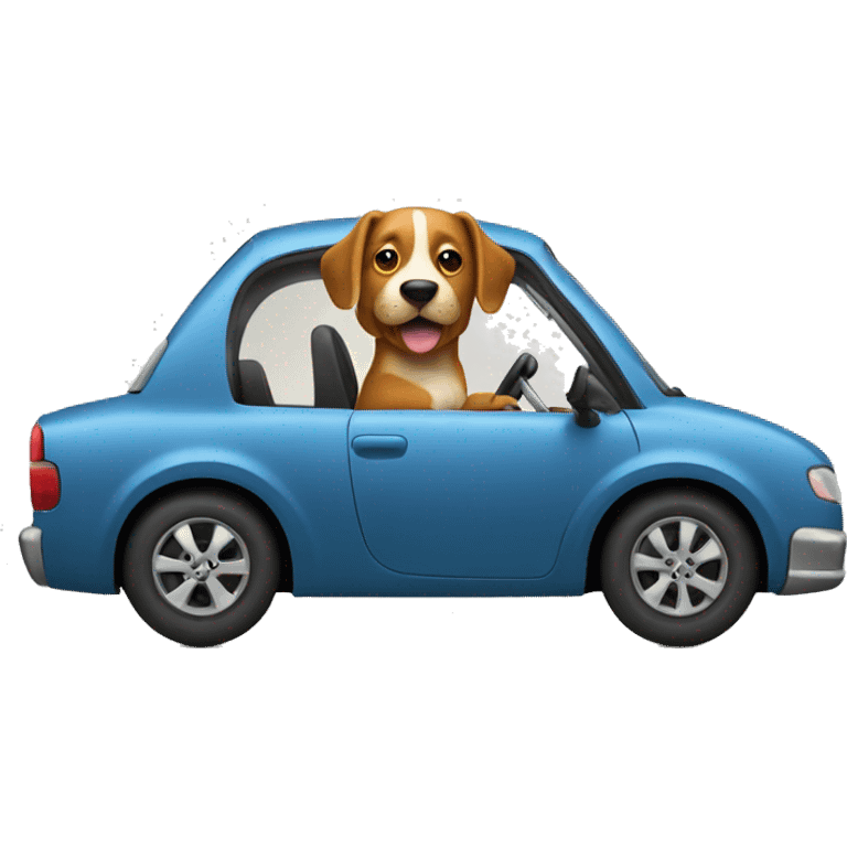 Dog driving a car  emoji