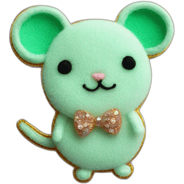 Mint mouse handmade brooch emoji