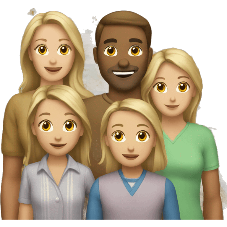 Caucasian family in a market emoji