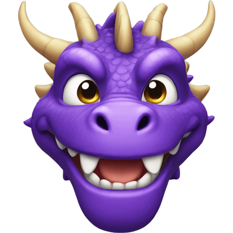 Purple dragon smiling emoji