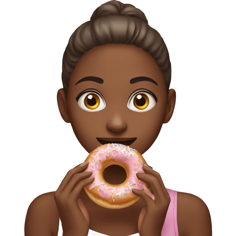 Girl eating donut emoji