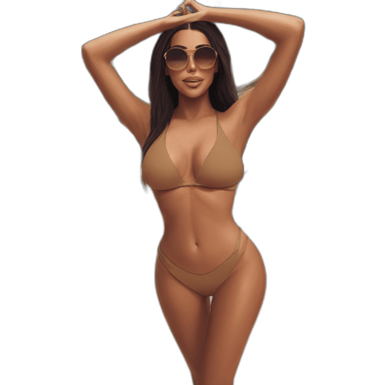 Kin kardashian selfi with bikini emoji