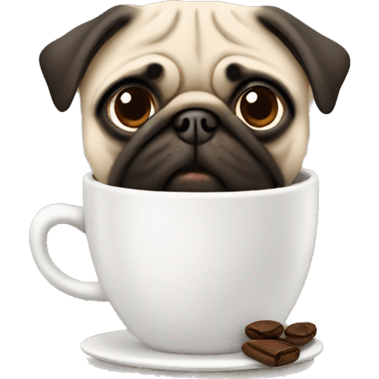 pug with coffee  emoji