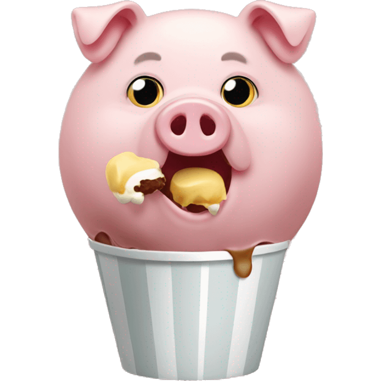 pig eating icecream  emoji