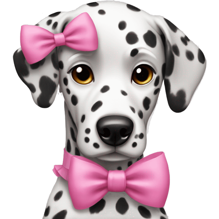 Dalmatian dog with pink bow emoji