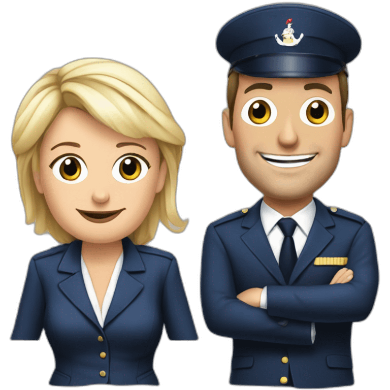 Emanuel Macron avec Marine le Pen emoji