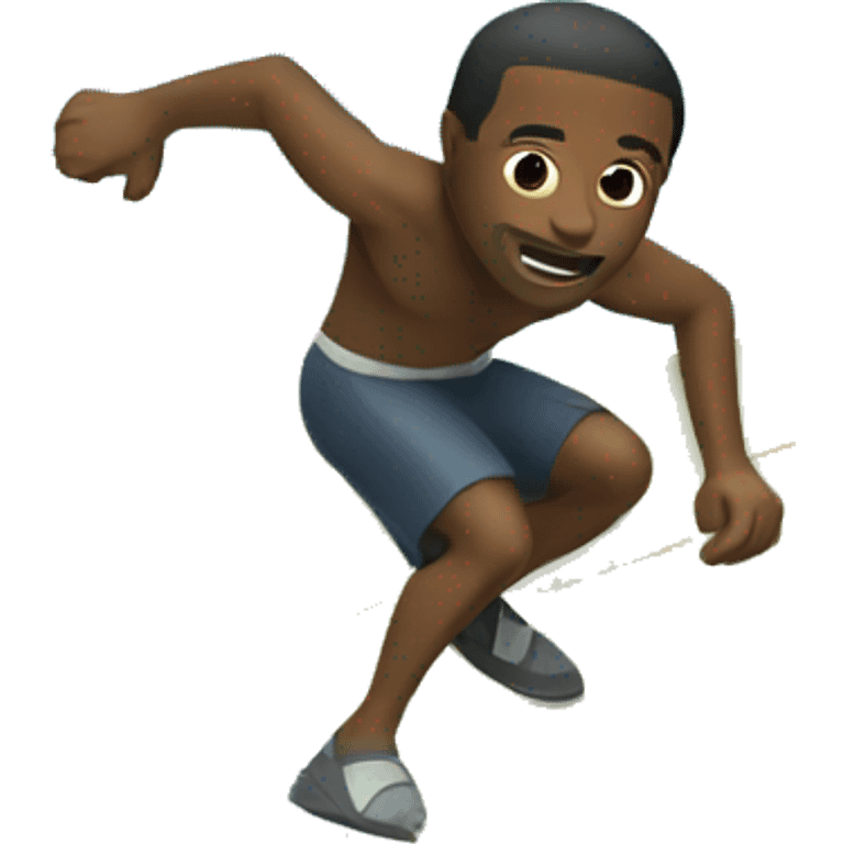 black man surfing on grass emoji