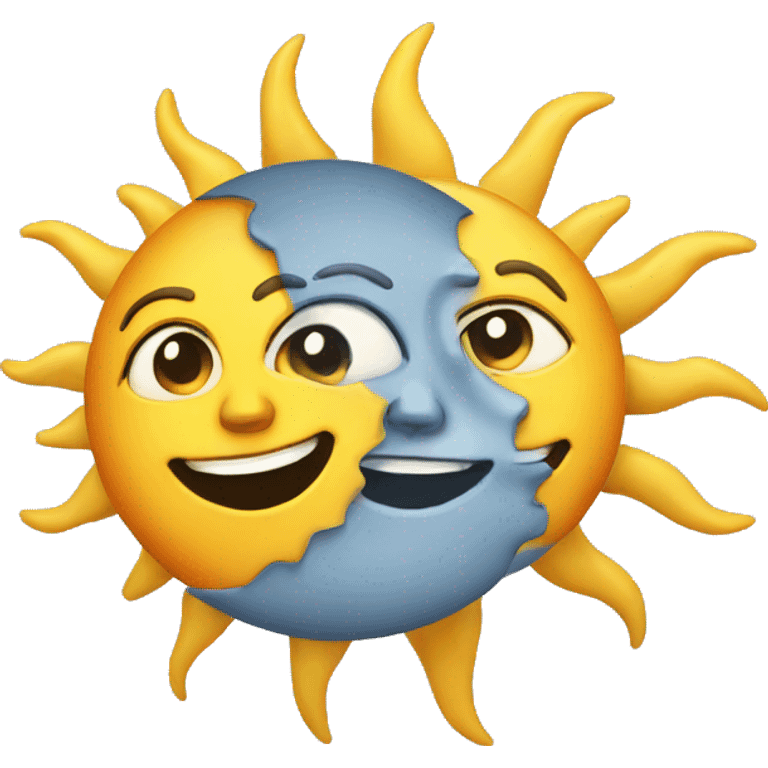 Sun and moon merged emoji