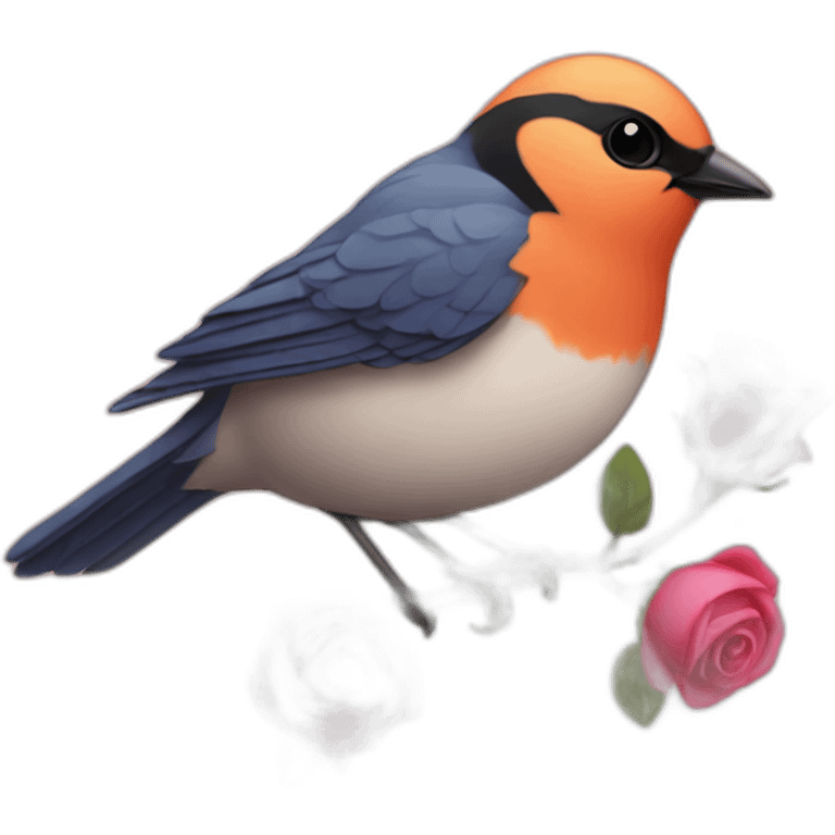 bird rose emoji