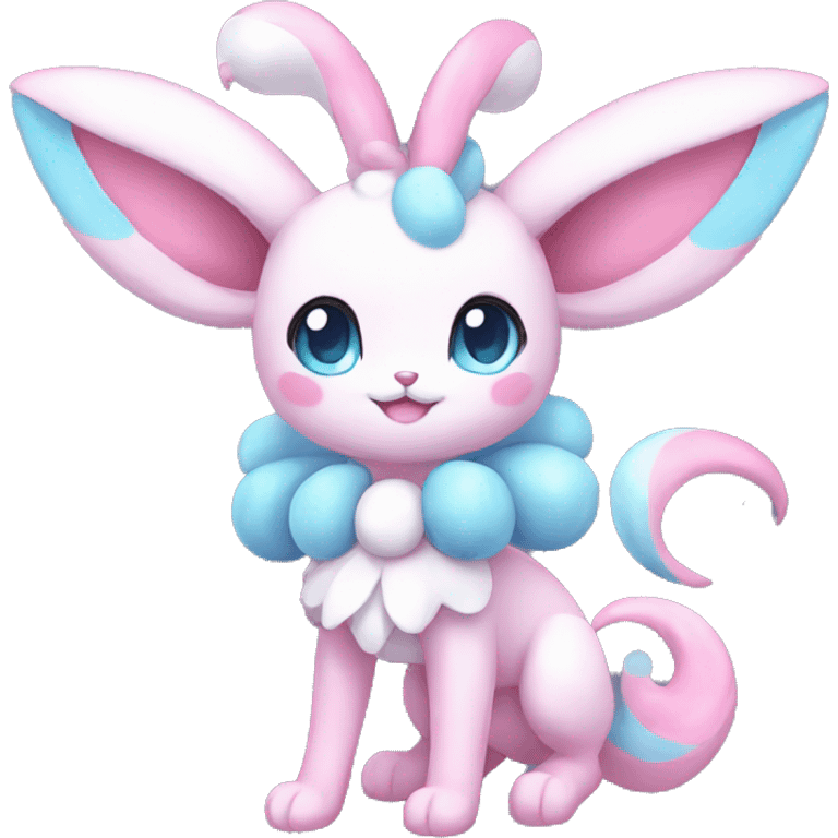 Kawaii Pastel Shiny Sylveon Full Body emoji