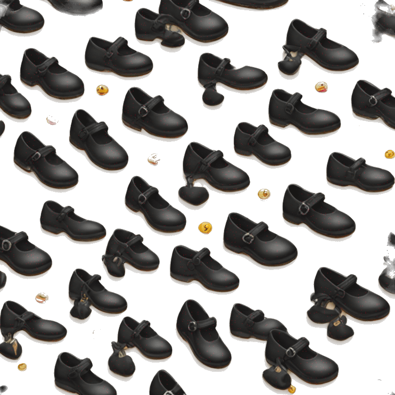 Black Mary Jane’s flat schoolgirl shoes emoji