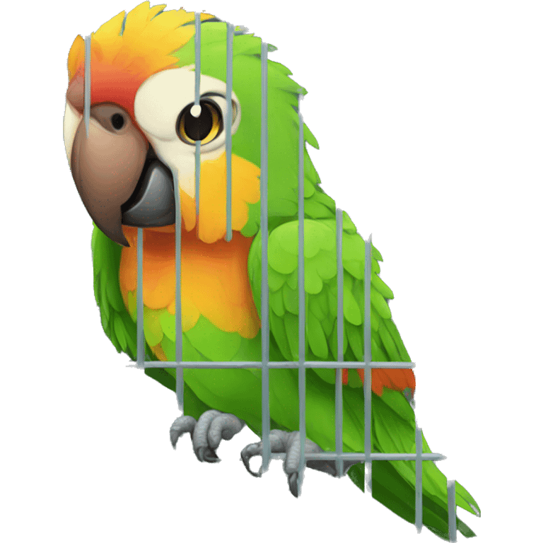 parrot in cage emoji