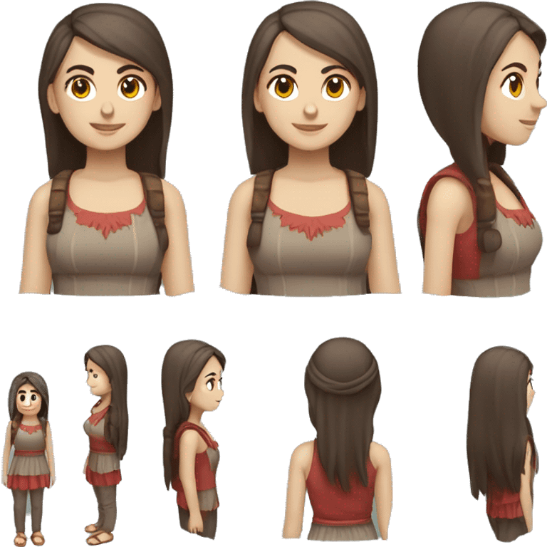 isometric sprite Turkish girl full body emoji