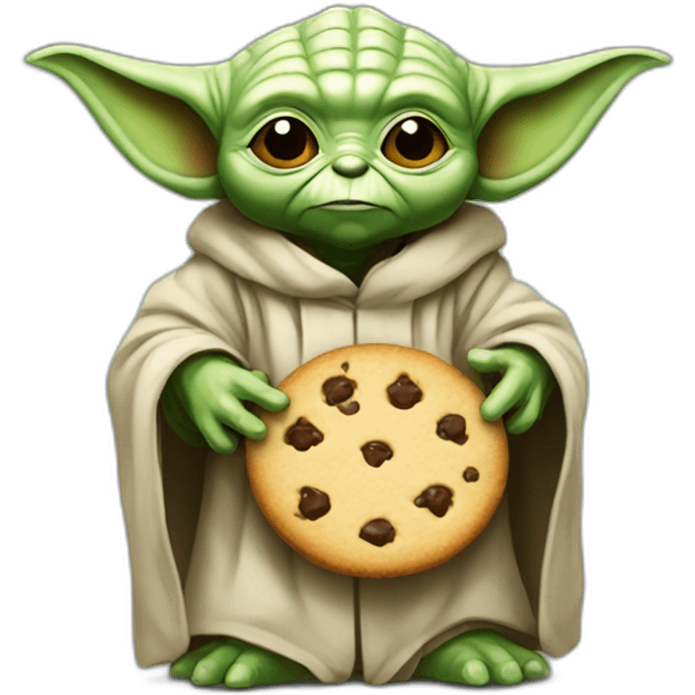 Yoda holding a cookie emoji