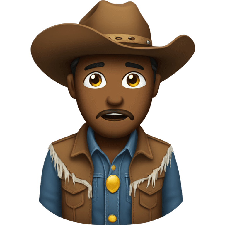 Crying cowboy emoji