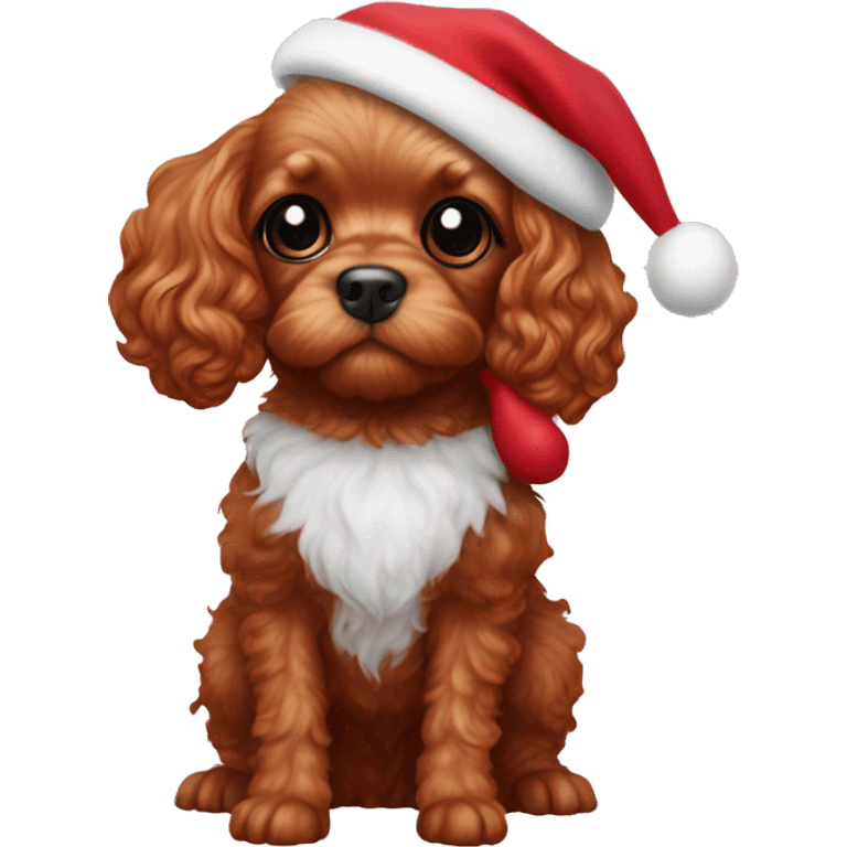 ruby red toy cavoodle dressed up as rudolph    emoji