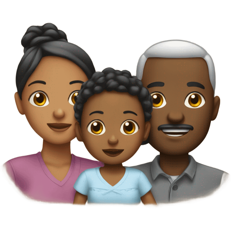 Black mom dad and baby emoji