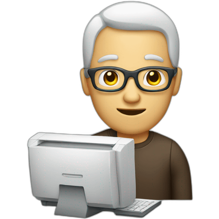 Man and computer emoji