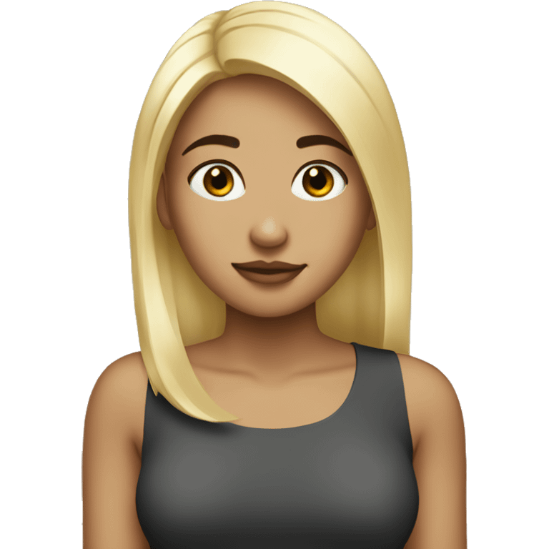 Pretty girl with half blonde half black hair emoji