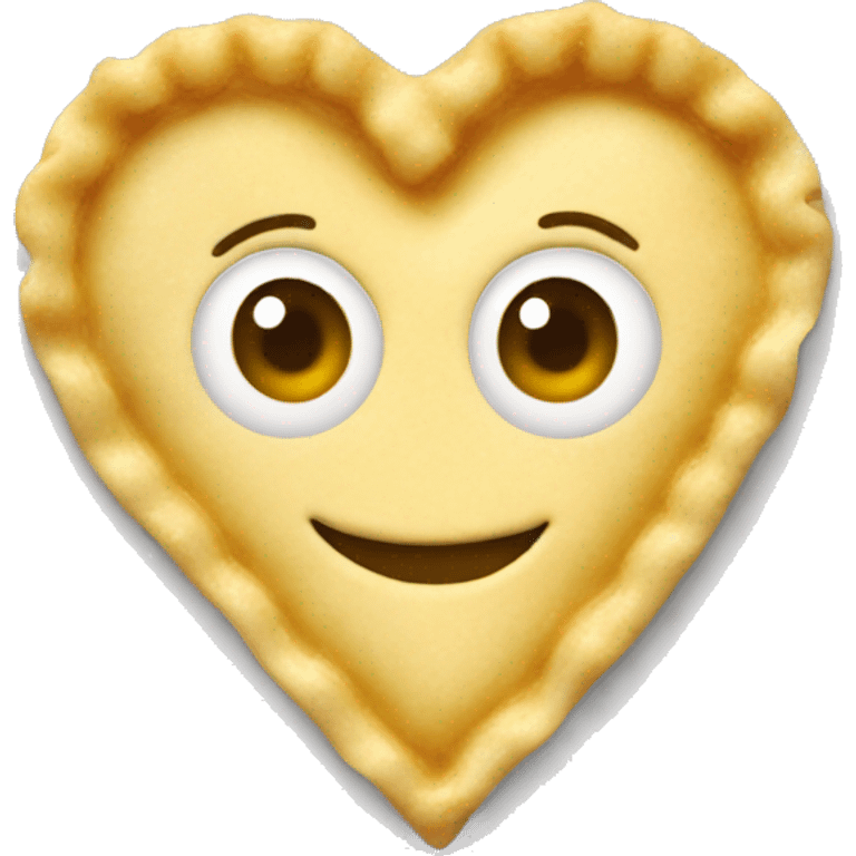 A ravioli in a heart shape emoji