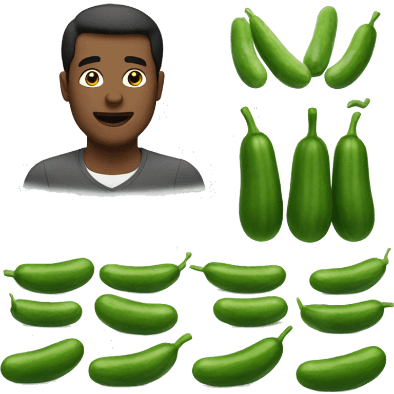 Man shaking cucumbers sadly emoji