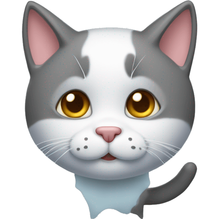 Un gato con un corazón congelado  emoji