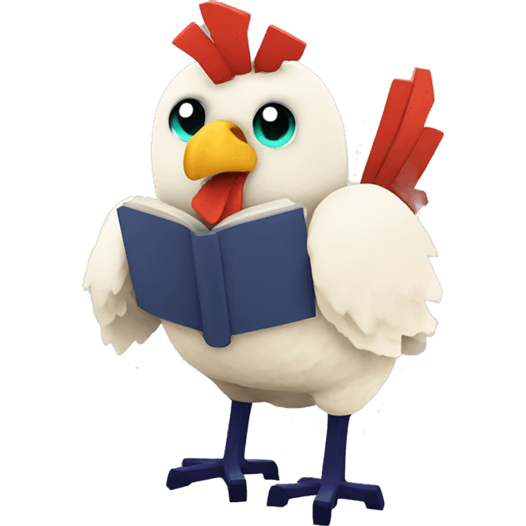 minecraft Chicken with book and the text lore emoji