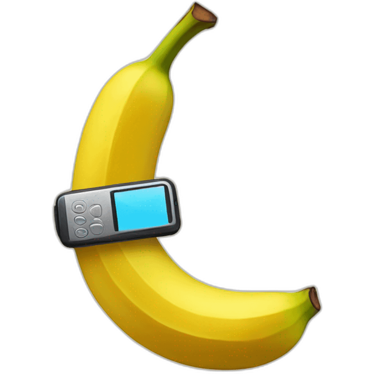 Banana with a phone cover emoji