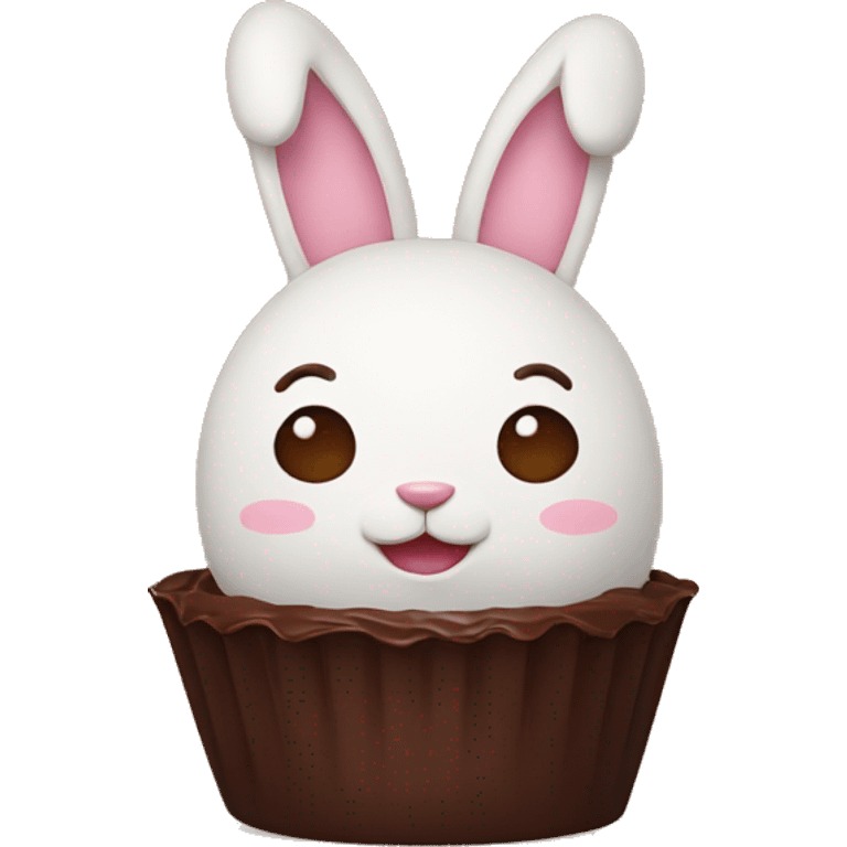 bunny covered with chocolate  emoji