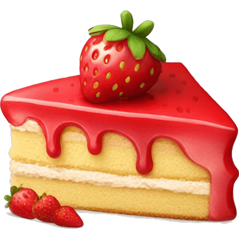 strawberry piece of cake emoji