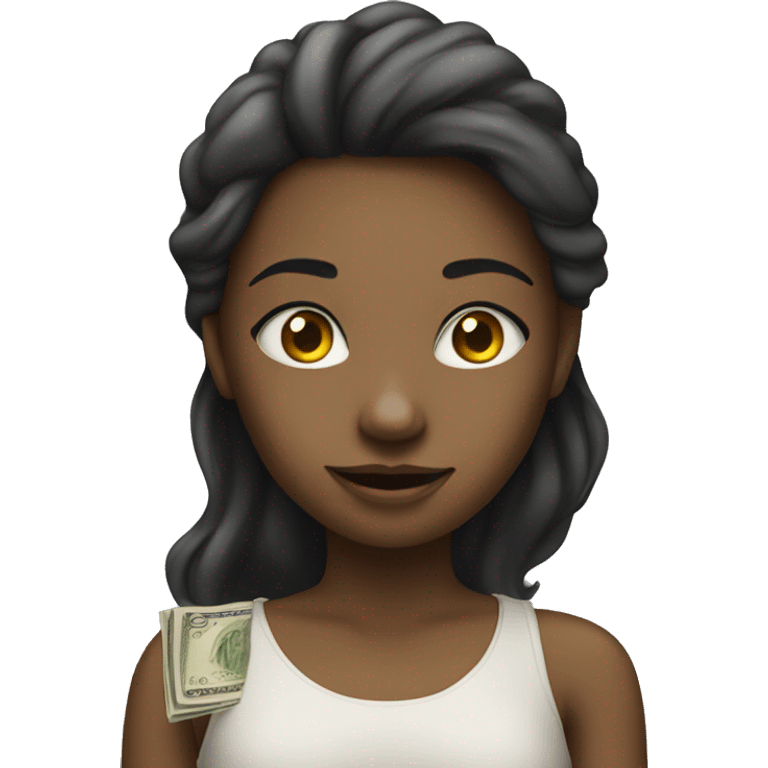 Girl with money emoji