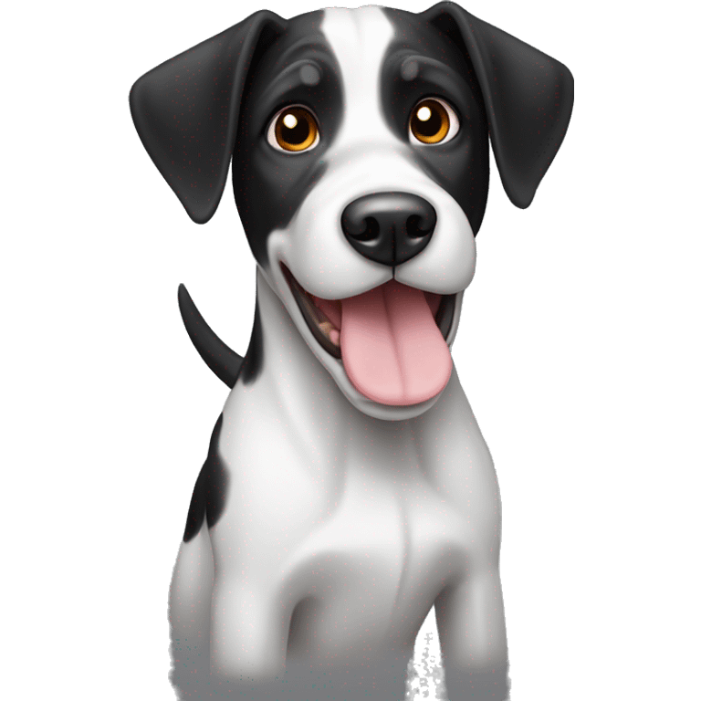 Black and white Pointer terrier dog  emoji