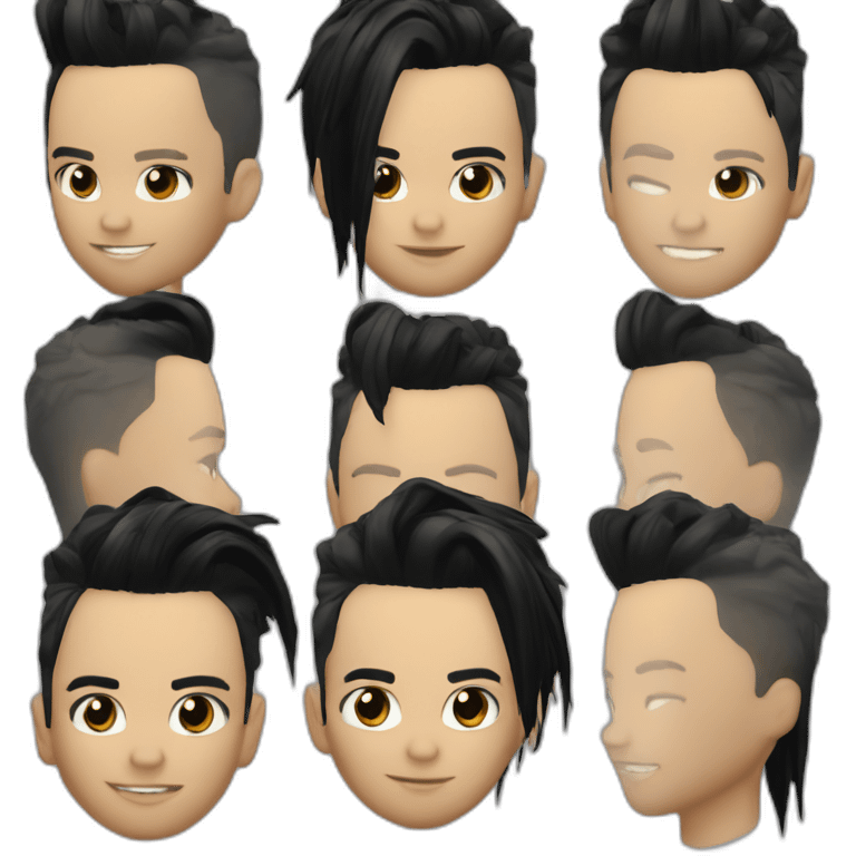 Bill Kaulitz black hair with highlights emoji