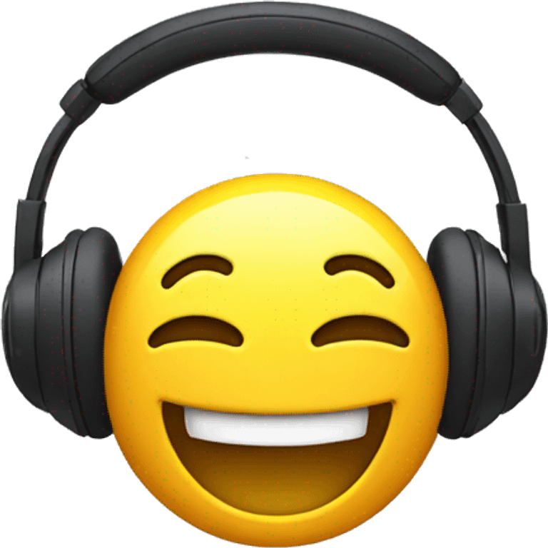 headphones laughing face emoji