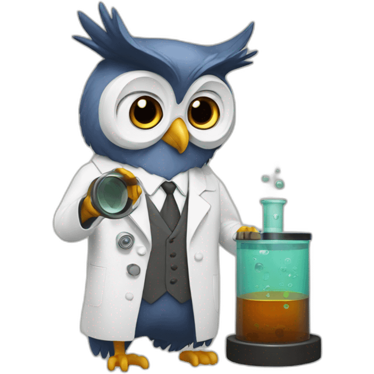 Scientist-Owl-with-cylinder emoji