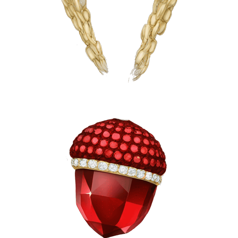 red crystal acorn pendant emoji