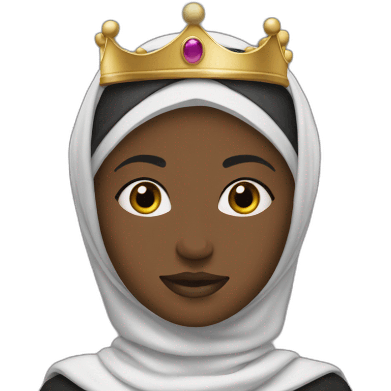 black hijabi with crown emoji