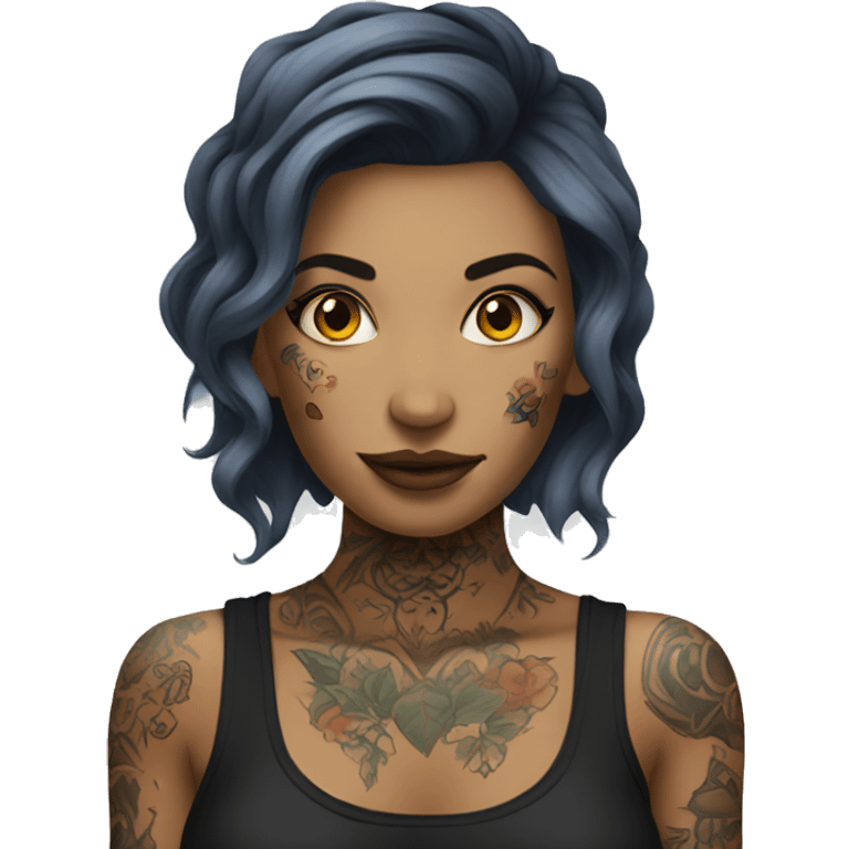 tattooed woman very attractive emoji