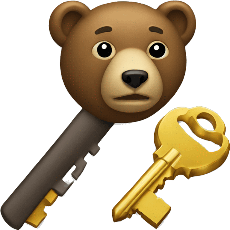 A KEY WITH A STRONG BEAR emoji