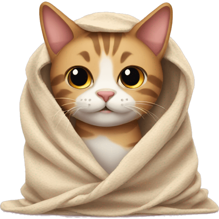 Cat wrapped in a blanket emoji