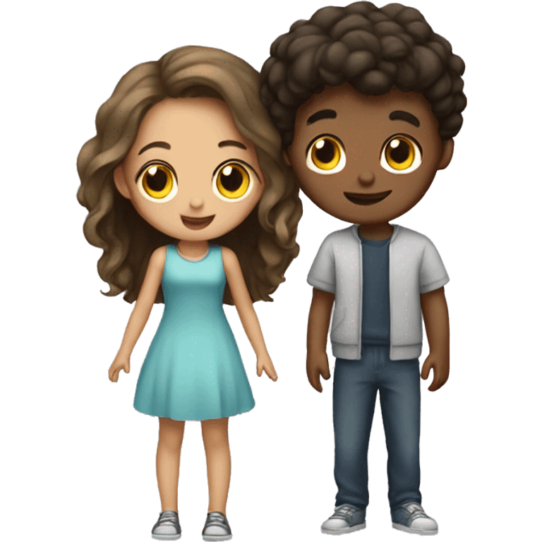 Girl and boy love emoji