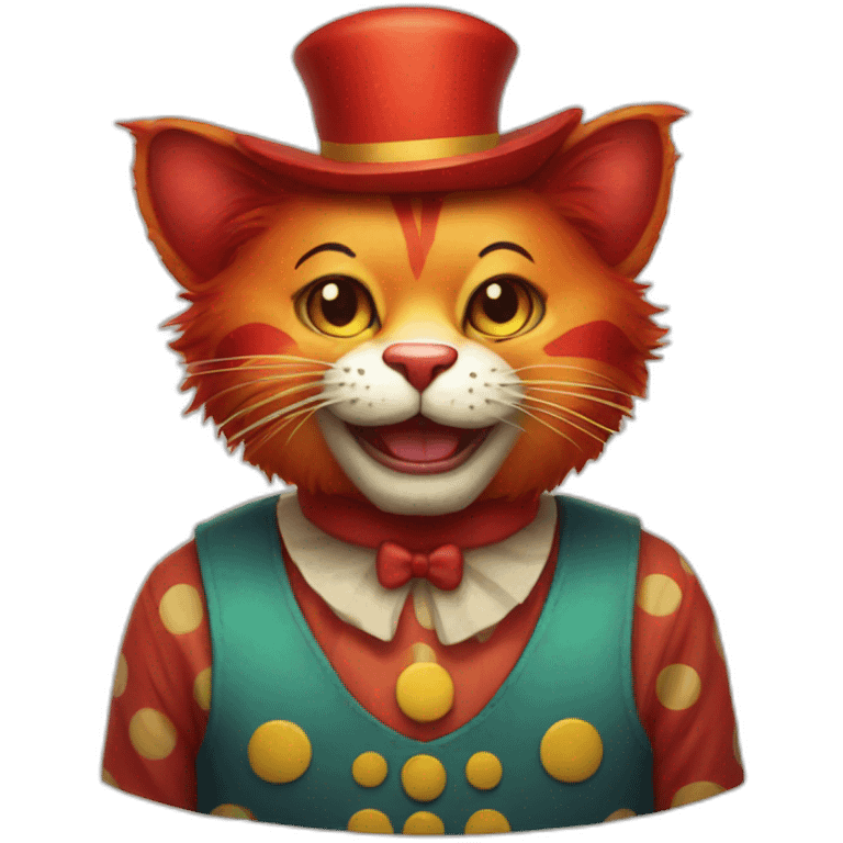 a red cat clown emoji