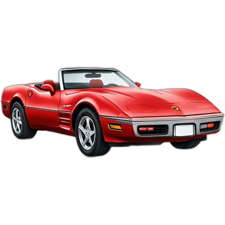 1989 red corvette convertible  emoji