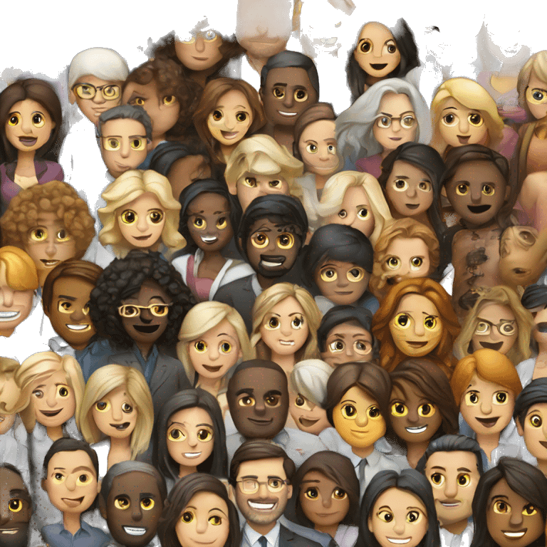 Work Group with laptop mix of women & men emoji