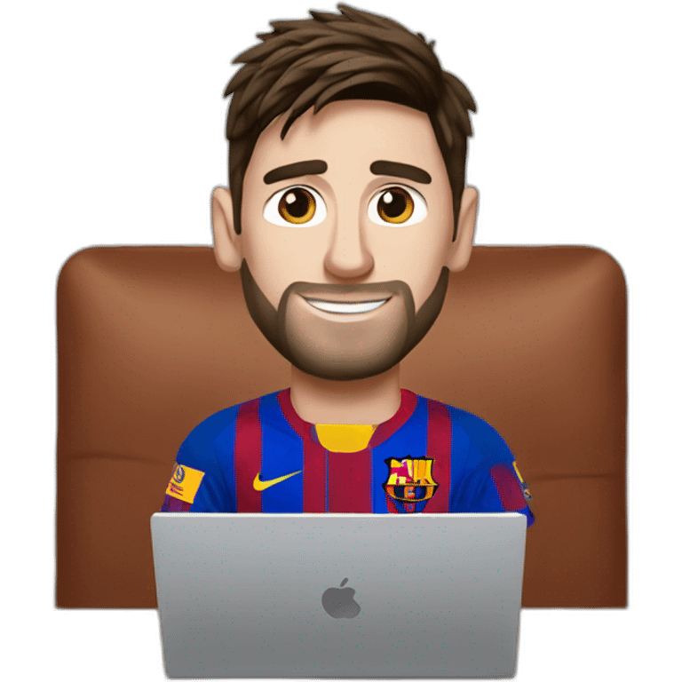 Messi on a laptop emoji