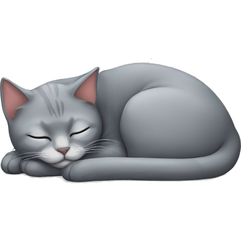 Grey cat sleeping  emoji