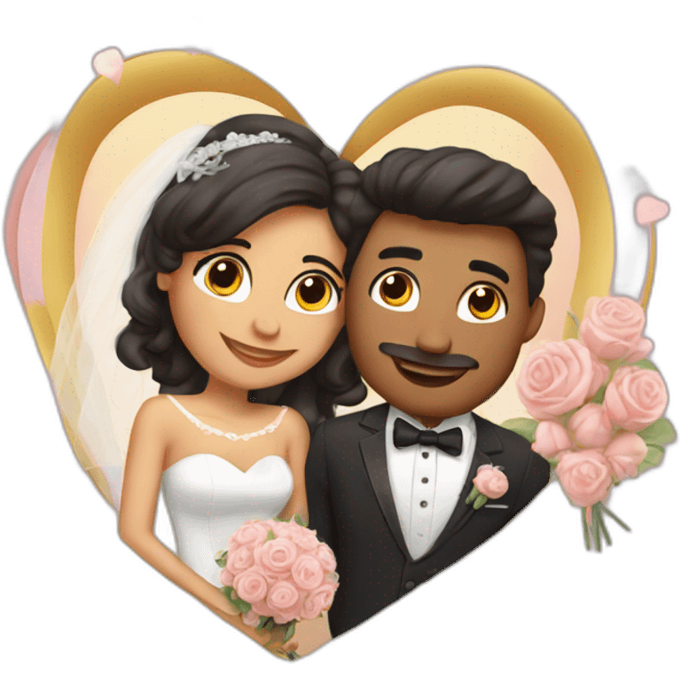 Just married in love emoji