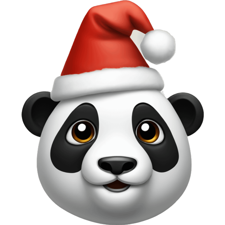 Panda with a Christmas hat emoji