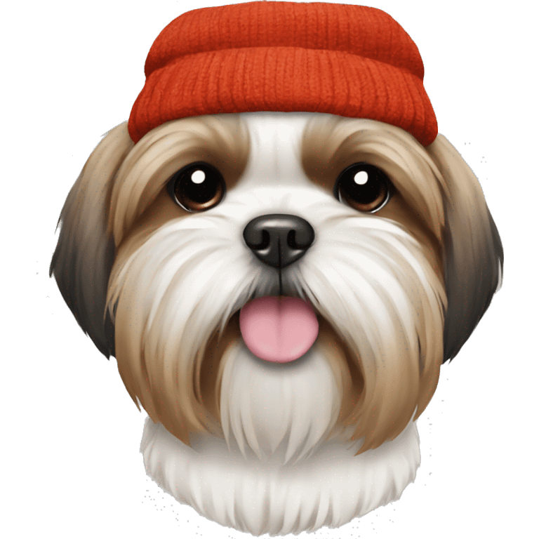 Shih Tzu wearing beanie emoji