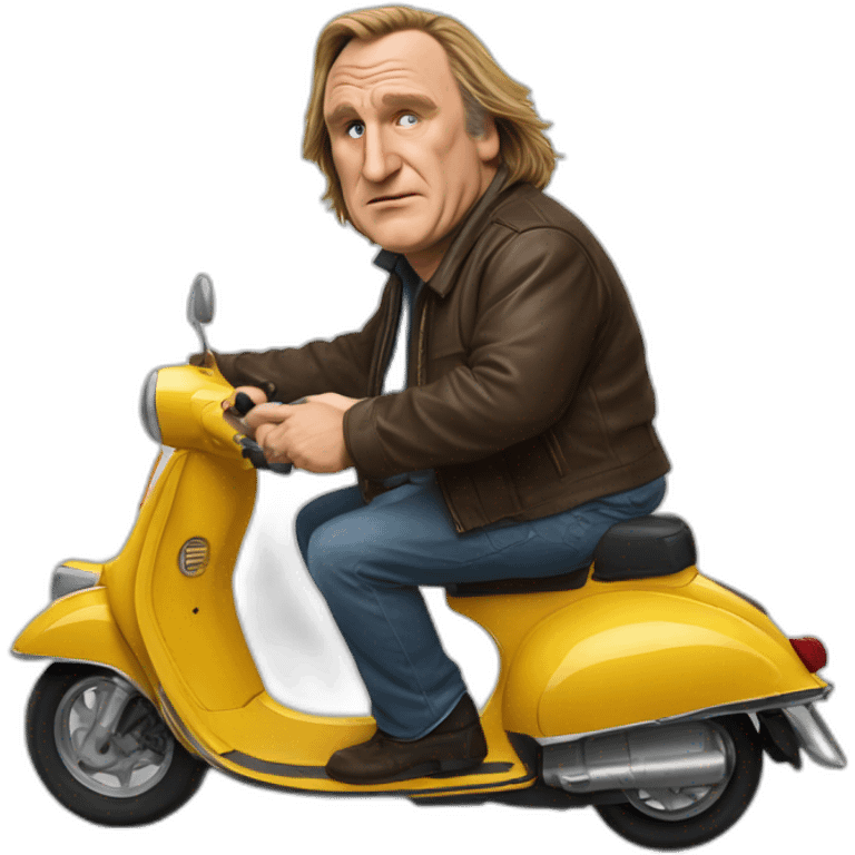 Gérard Depardieu en scoot emoji